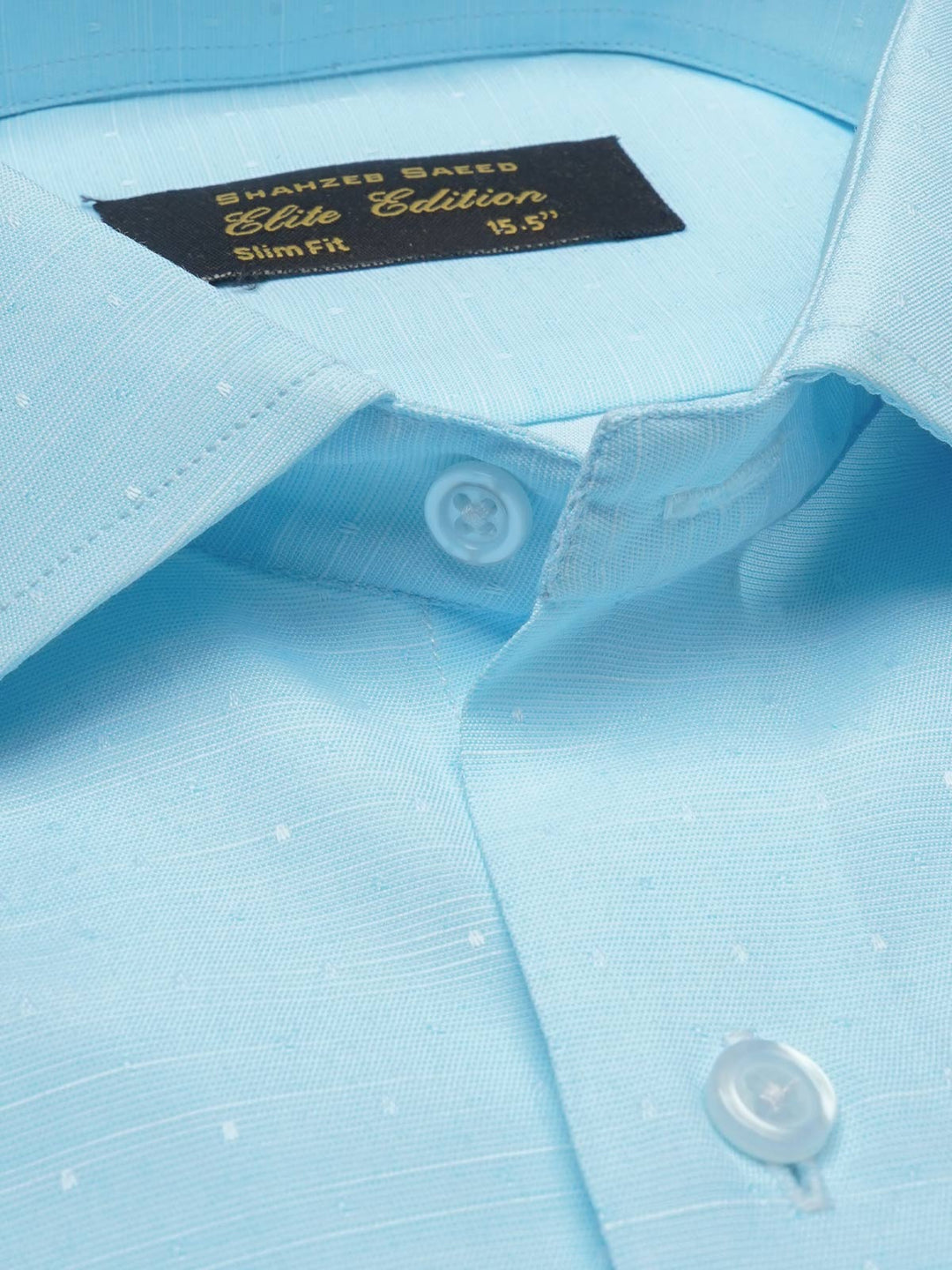 Sky Blue Self, Elite Edition, French Collar Men’s Formal Shirt (FS-987)