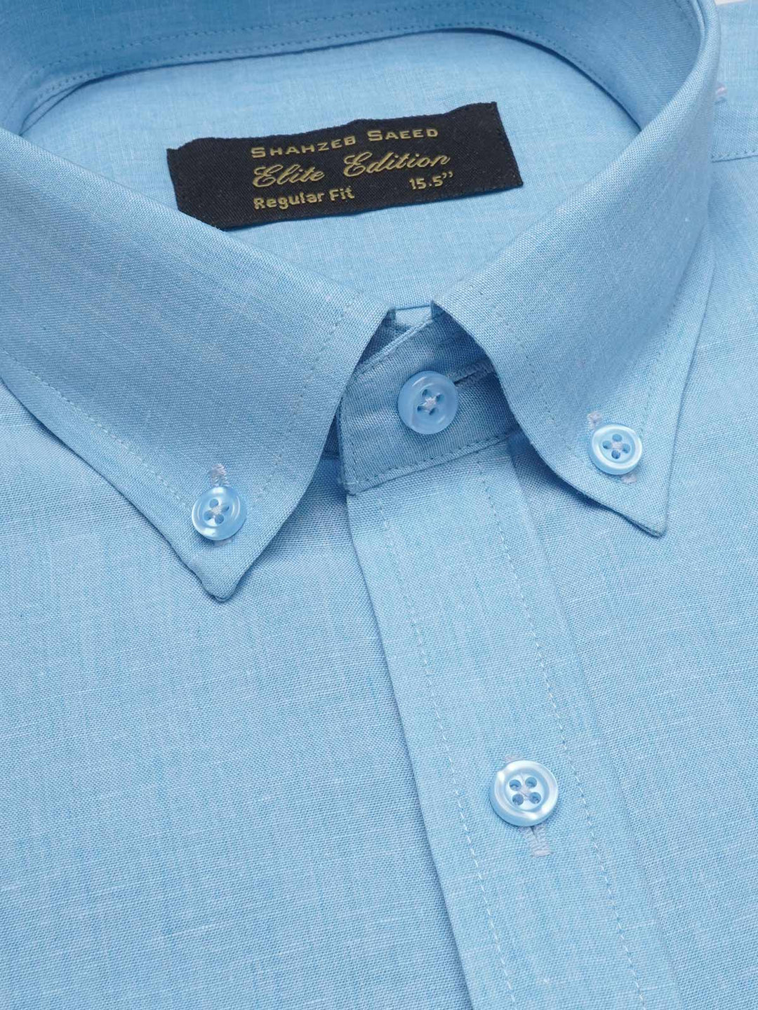 Light Blue Self, Elite Edition, Button Down Men’s Formal Shirt (FS-988)