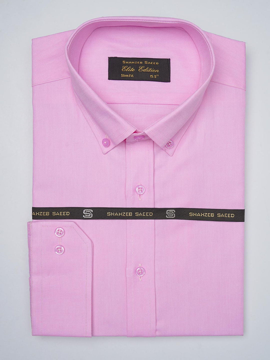 Pink Plian, Elite Edition, Button Down Men’s Formal Shirt (FS-989)