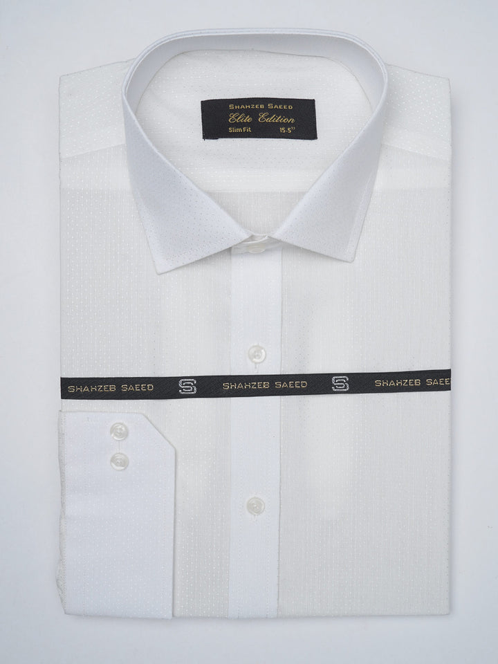 White Self, Elite Edition, French Collar Men’s Formal Shirt (FS-990)