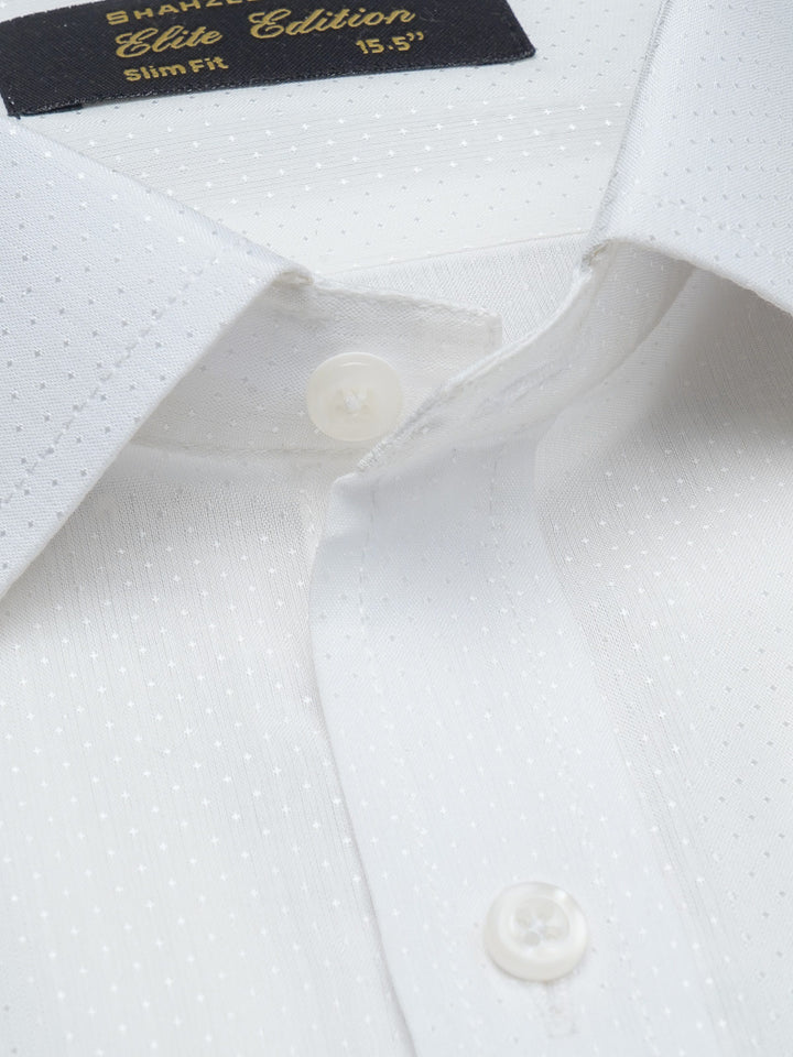 White Self, Elite Edition, French Collar Men’s Formal Shirt (FS-990)