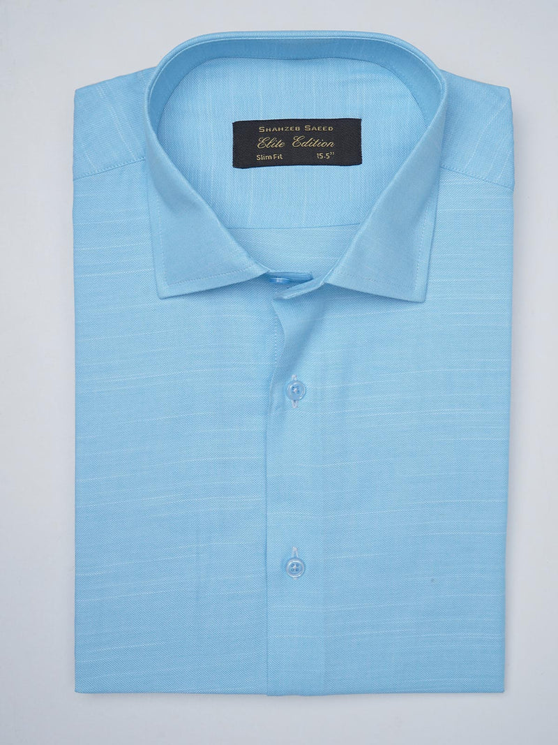 Sky Blue Self, Elite Edition, French Collar Men’s Formal Shirt (FS-991)