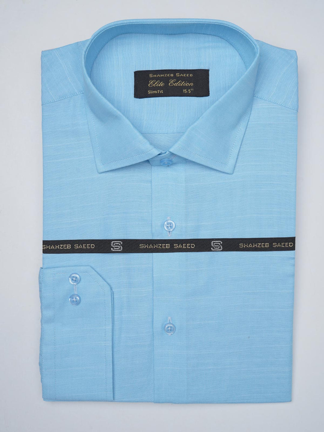 Sky Blue Self, Elite Edition, French Collar Men’s Formal Shirt (FS-991)