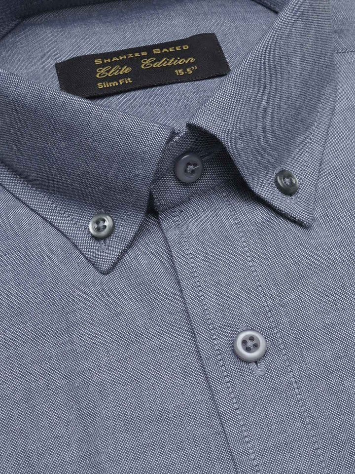 Greyish Blue Self, Elite Edition, Men’s Button Down Formal Shirt (FS-998)