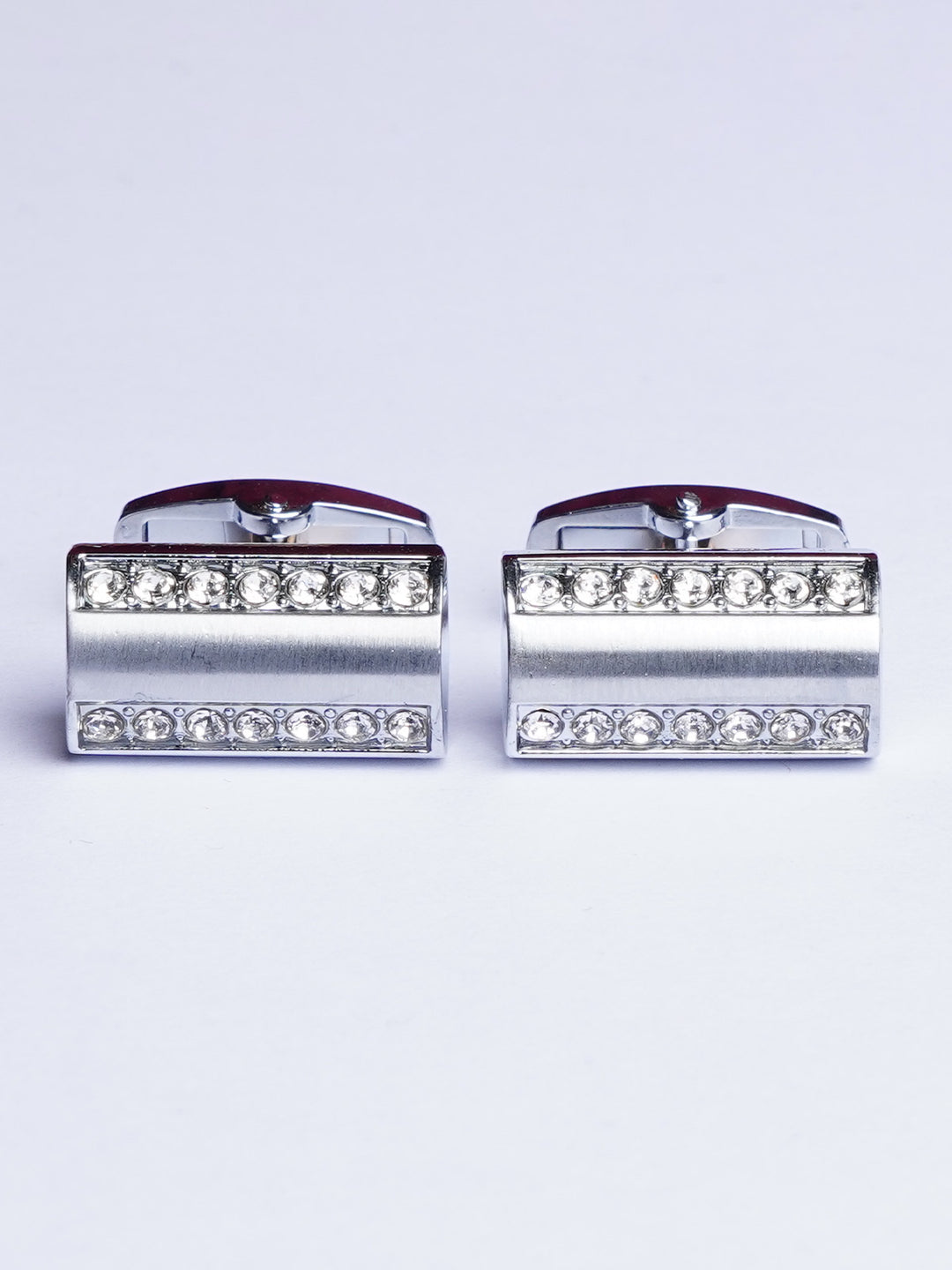 Fancy Silver Stone Cufflink (CUFFLINK-492)