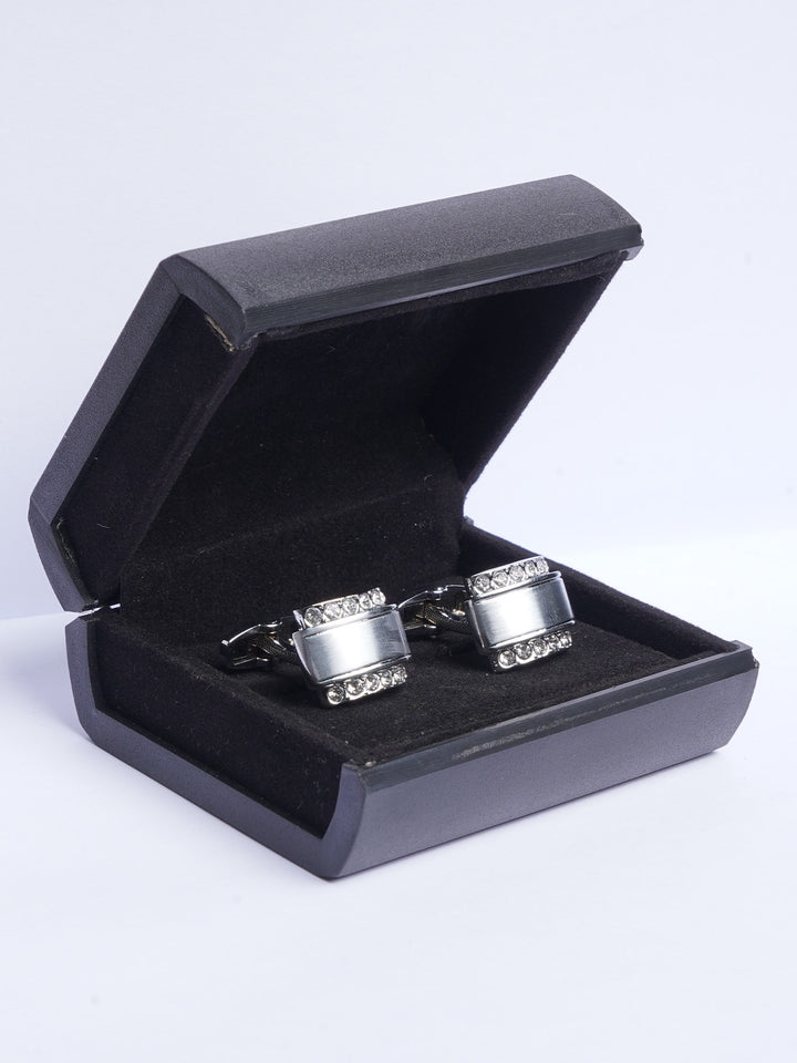 Fancy Silver Stone Cufflink (CUFFLINK-493)