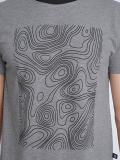 Designer Half Sleeves Men’s Grey Graphics T-Shirt (GT-77)