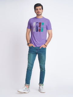 Coconut Tree Half Sleeves Men’s Purple Graphics T-Shirt (GT-84)