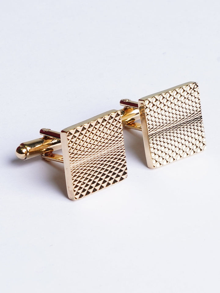 Gold Net Textured Cufflink (CUFFLINK-476)