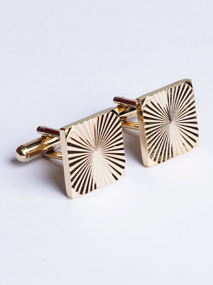 Gold Square Textured Cufflink (CUFFLINK-480)