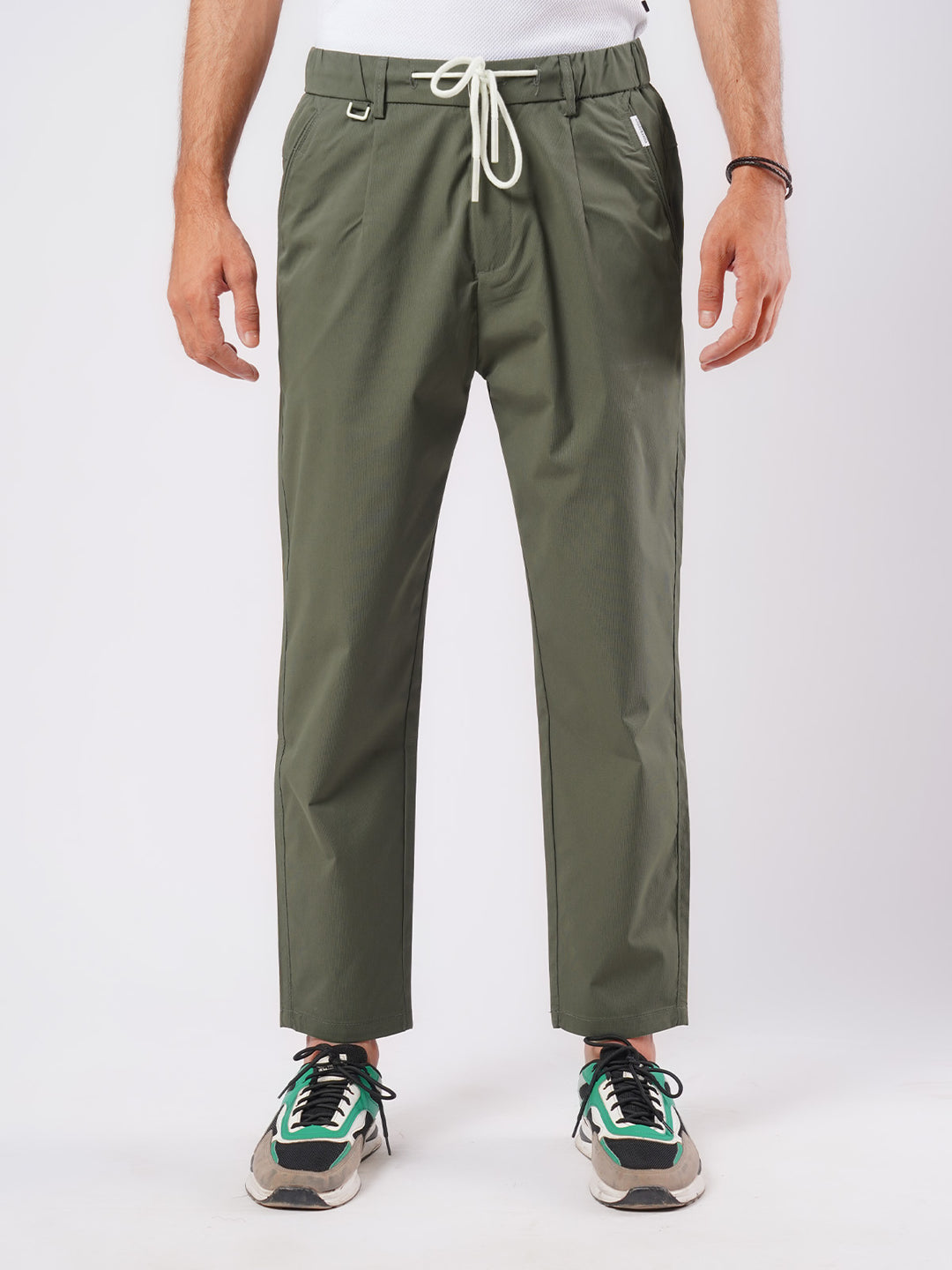 Olive Green Relaxed-fit Korean Pant (LT-27)