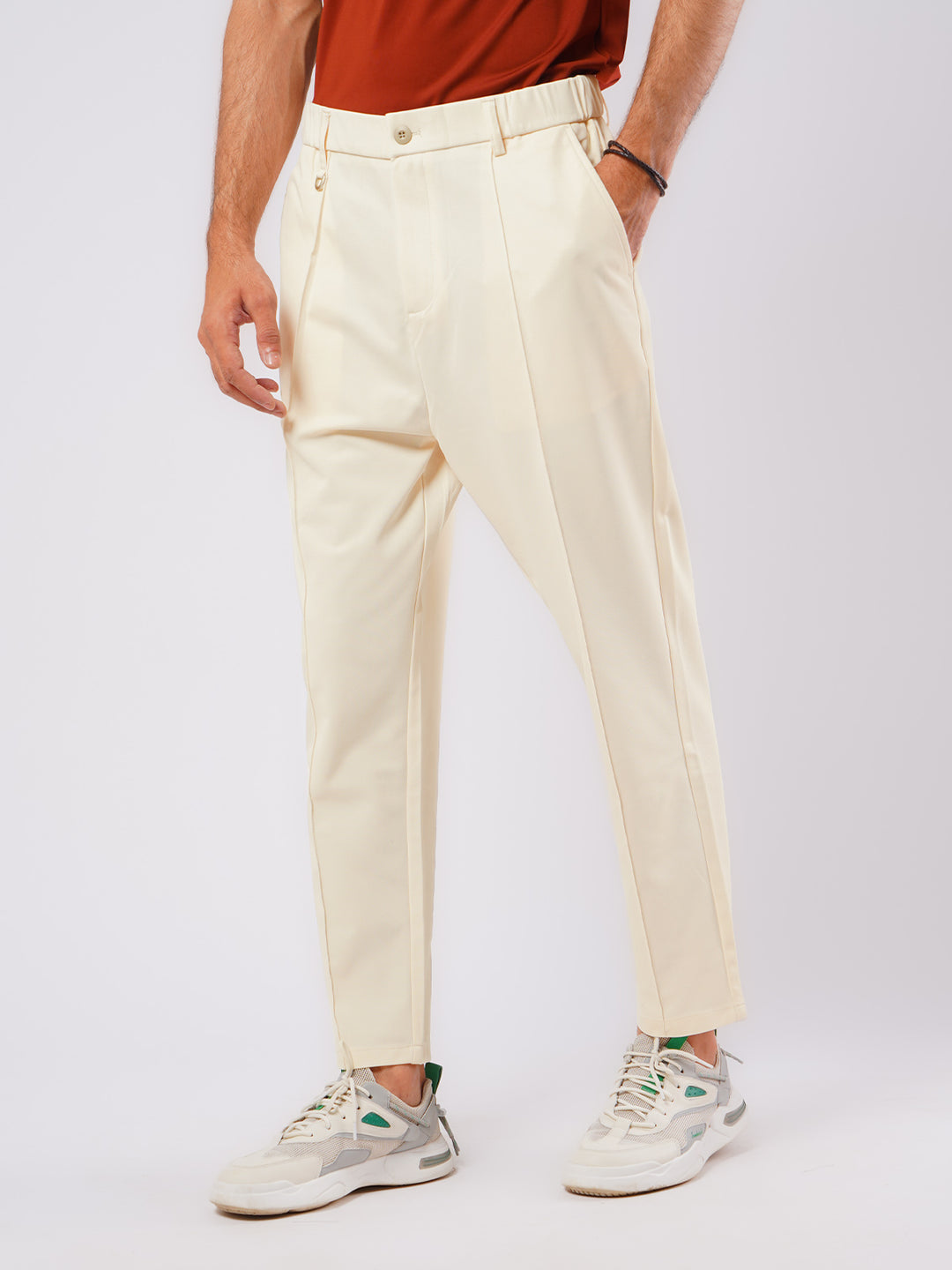 Cream Relaxed-fit Korean Pant (LT-30)