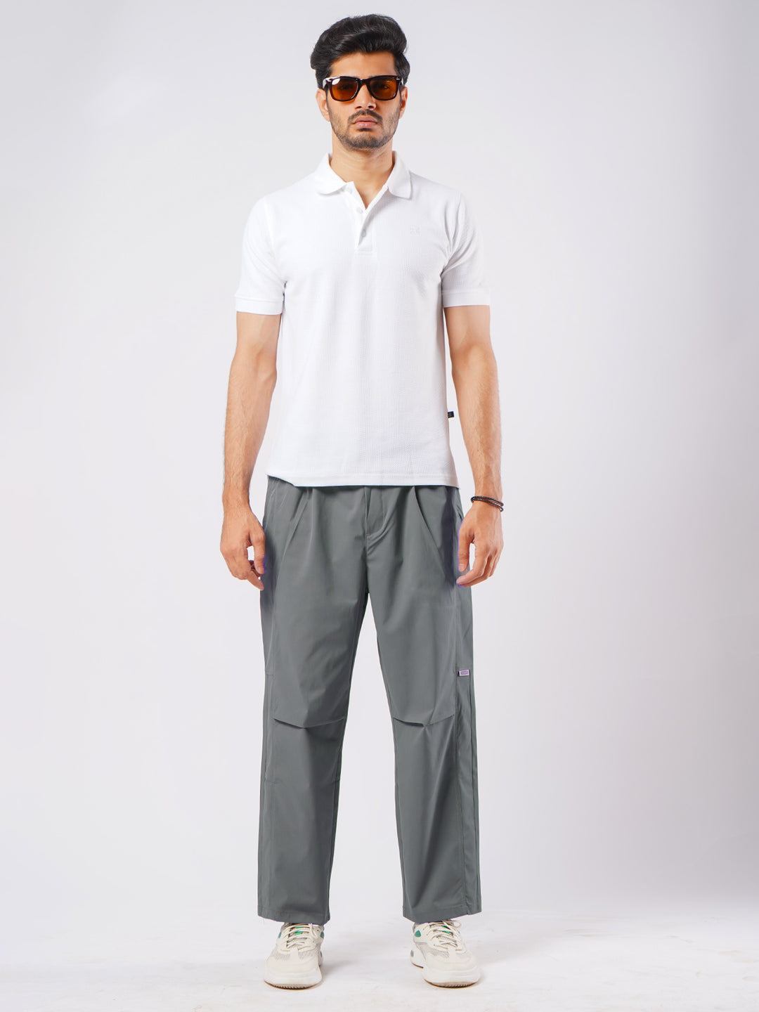 Grey Relaxed-fit Korean Cargo Pant (LT-33)