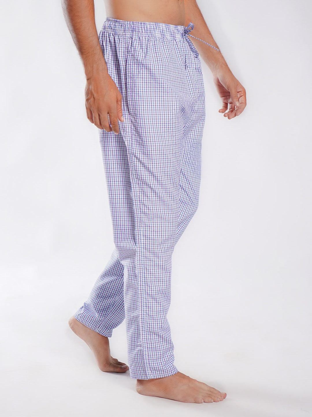 White & Purple Checkered Men's Lower Trouser (LT-44)