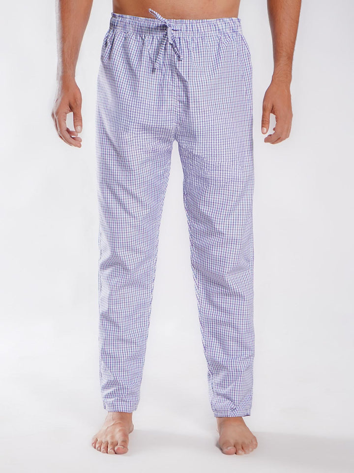 White & Purple Checkered Men's Lower Trouser (LT-44)