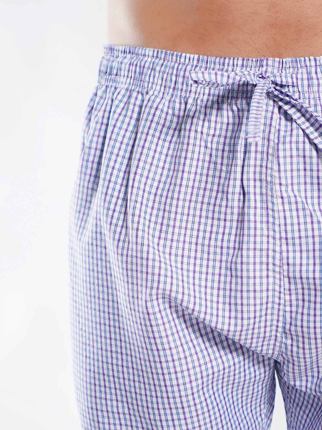 White & Purple Checkered Men's Lower Trouser (LT-44)