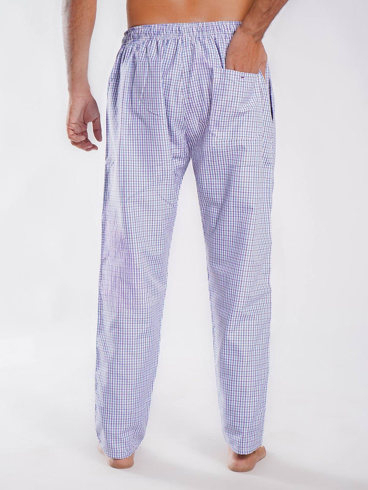 White & Purple Checkered Men's Lower Trouser (LT-44)