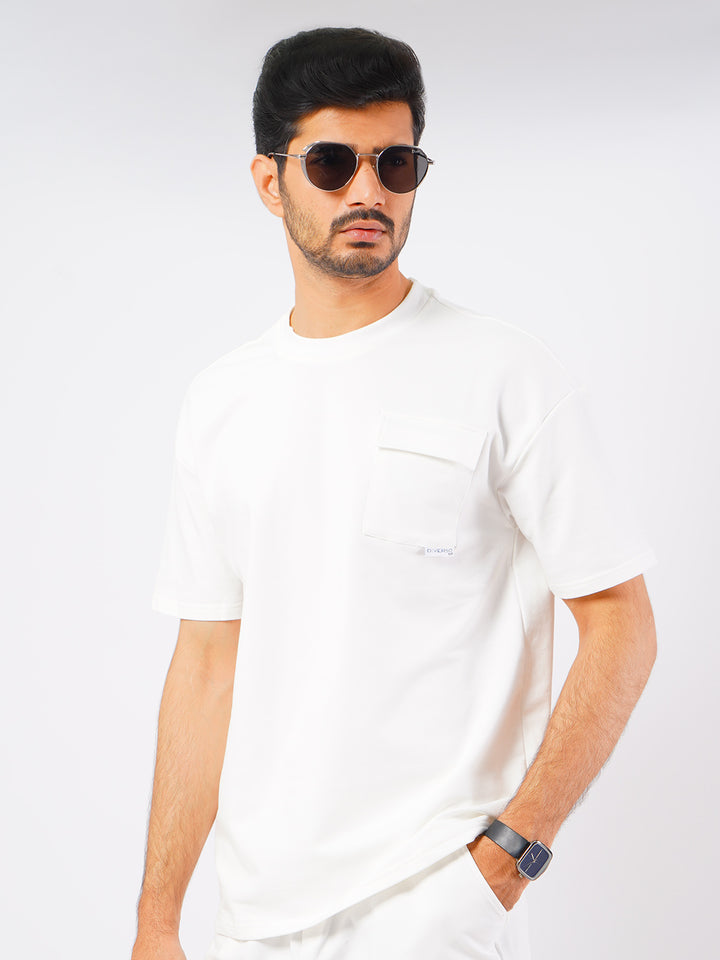 Off White Summer Mens's Relaxed Fit Co-ord Set (MCSW-01)