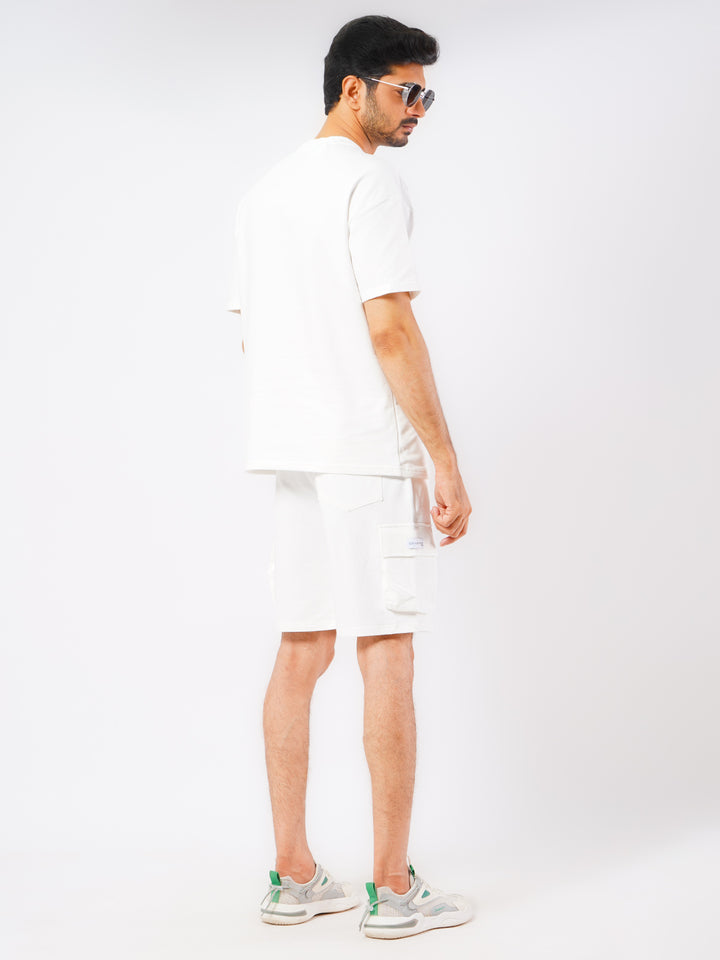 Off White Summer Mens's Relaxed Fit Co-ord Set (MCSW-01)