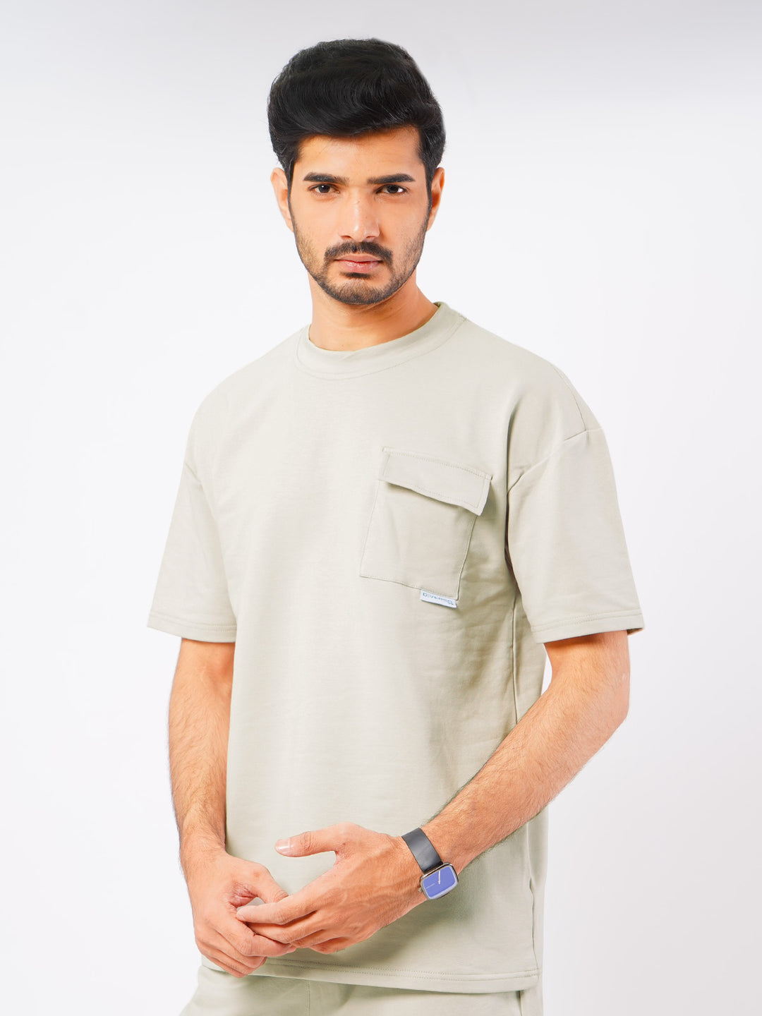 Beige Summer Mens's Relaxed Fit Co-ord Set (MCSW-02)