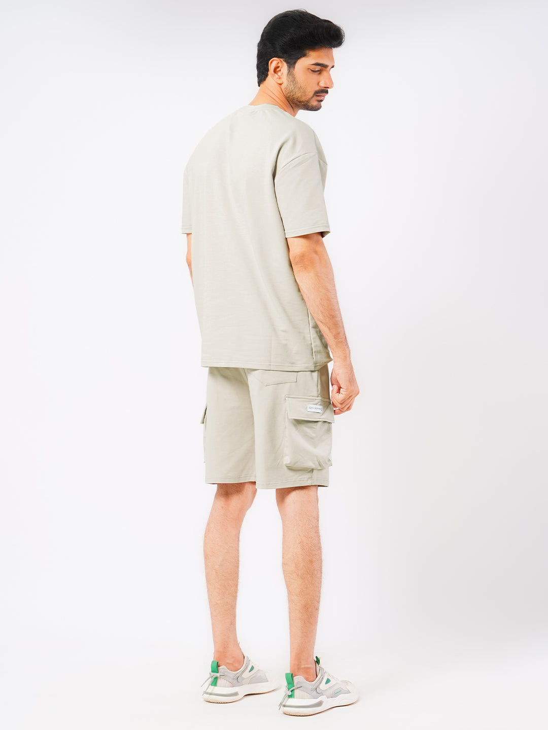 Beige Summer Mens's Relaxed Fit Co-ord Set (MCSW-02)