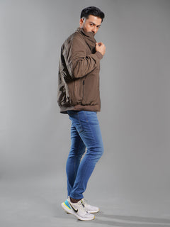 Dark Brown Imported Full Sleeves Puffer Jacket (PJ-003)