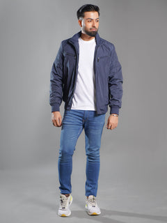 Navy Blue Imported Full Sleeves Puffer Jacket (PJ-005)