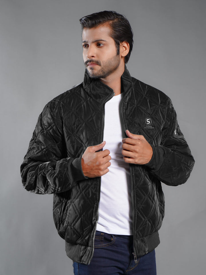 Black Imported Full Sleeves Puffer Jacket (PJ-009)