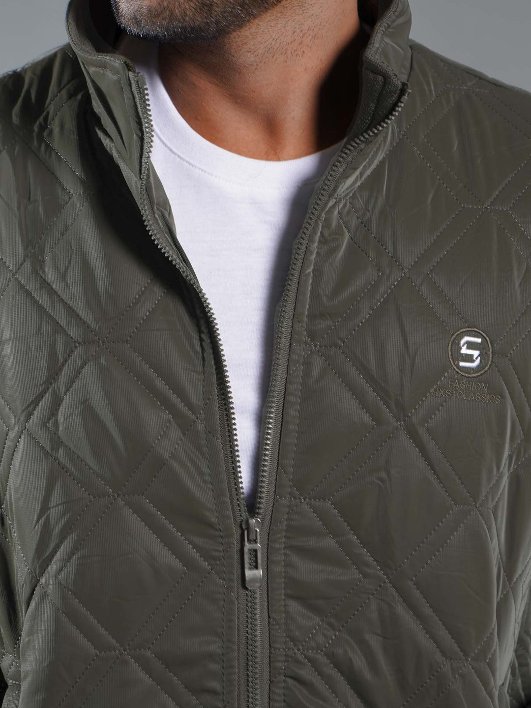 Dark Green Imported Full Sleeves Puffer Jacket (PJ-010)