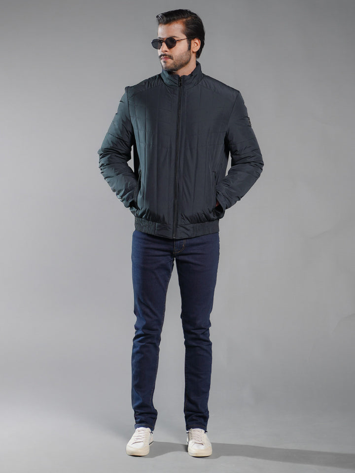 Navy Blue Imported Full Sleeves Puffer Jacket (PJ-013)