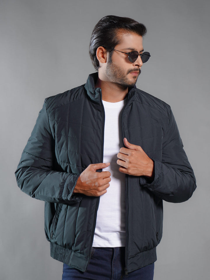 Navy Blue Imported Full Sleeves Puffer Jacket (PJ-013)