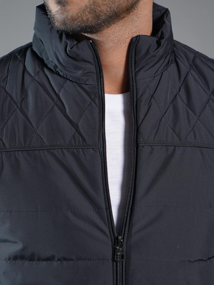 Navy Blue Imported Full Sleeves Puffer Jacket (PJ-014)