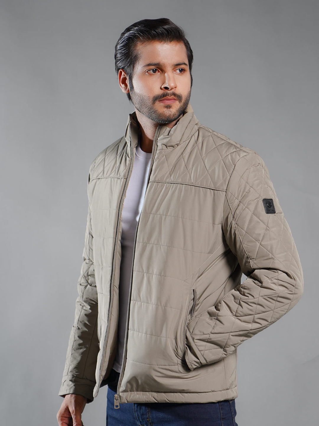 Light Brown Imported Full Sleeves Puffer Jacket (PJ-015)