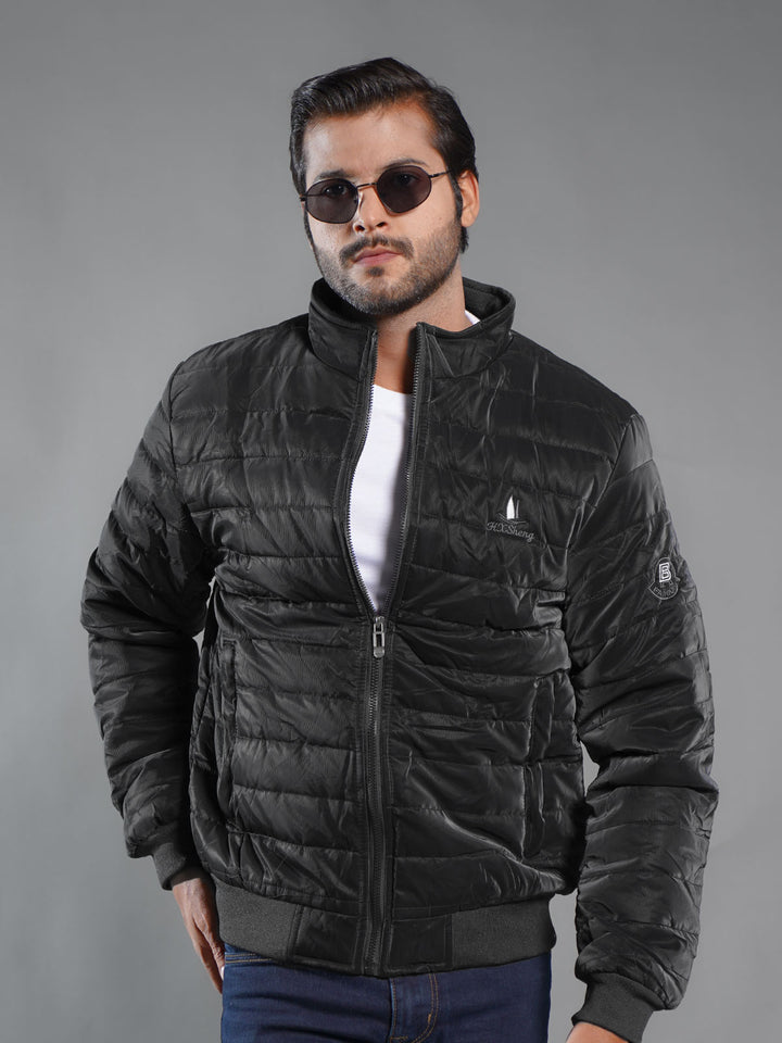 Black Imported Full Sleeves Puffer Jacket (PJ-017)