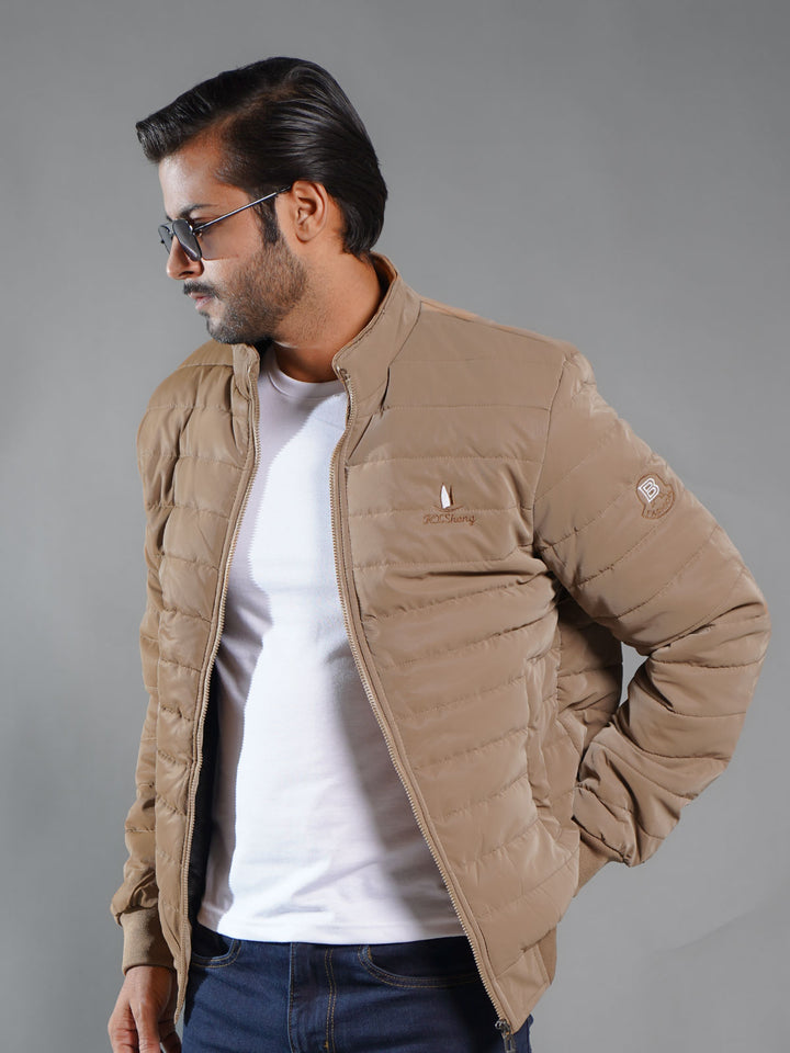 Light Brown Imported Full Sleeves Puffer Jacket (PJ-019)