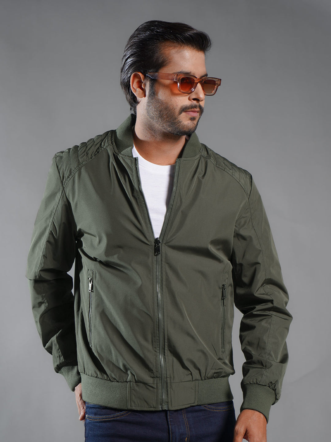 Green Imported Full Sleeves Puffer Jacket (PJ-030)