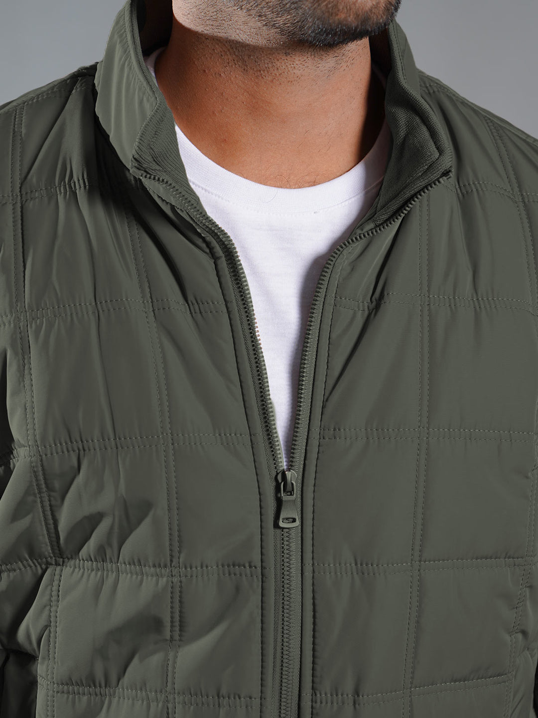 Dark Green Imported Full Sleeves Puffer Jacket (PJ-031)