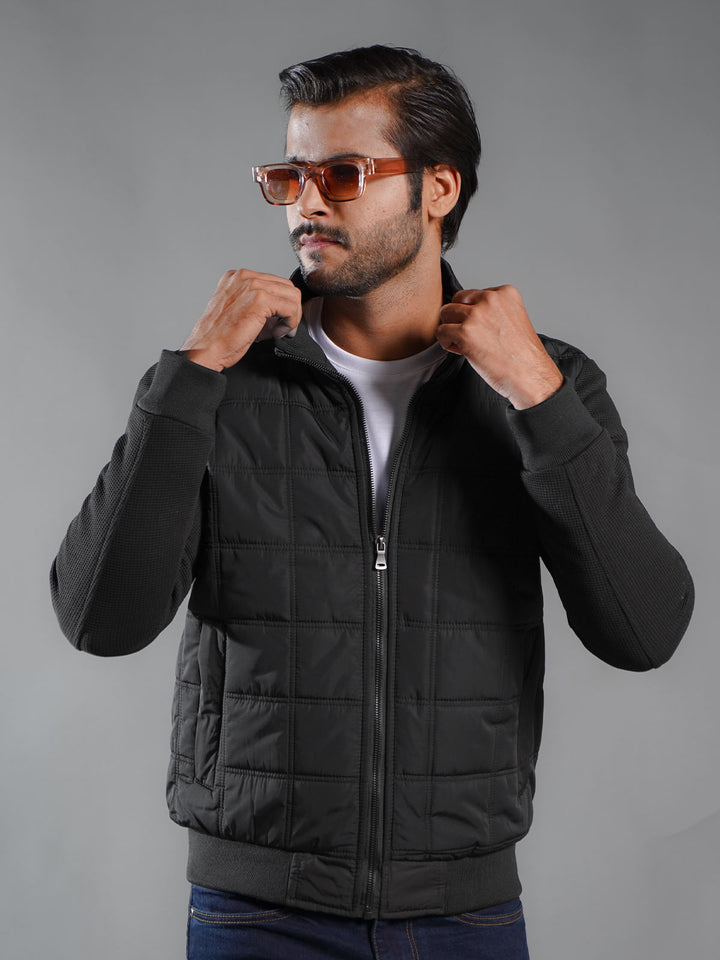 Black Imported Full Sleeves Puffer Jacket (PJ-034)