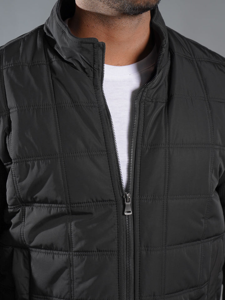 Black Imported Full Sleeves Puffer Jacket (PJ-034)