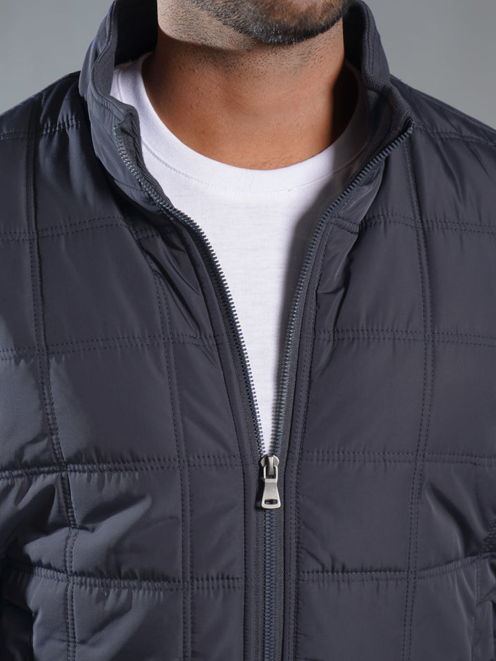 Navy Blue Imported Full Sleeves Puffer Jacket (PJ-035)