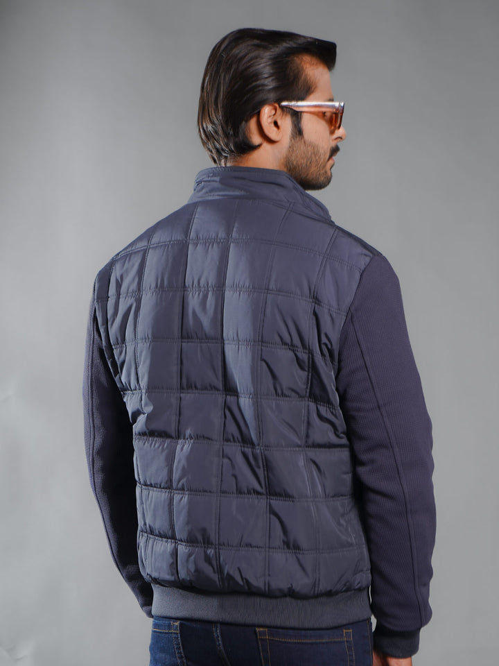 Navy Blue Imported Full Sleeves Puffer Jacket (PJ-035)