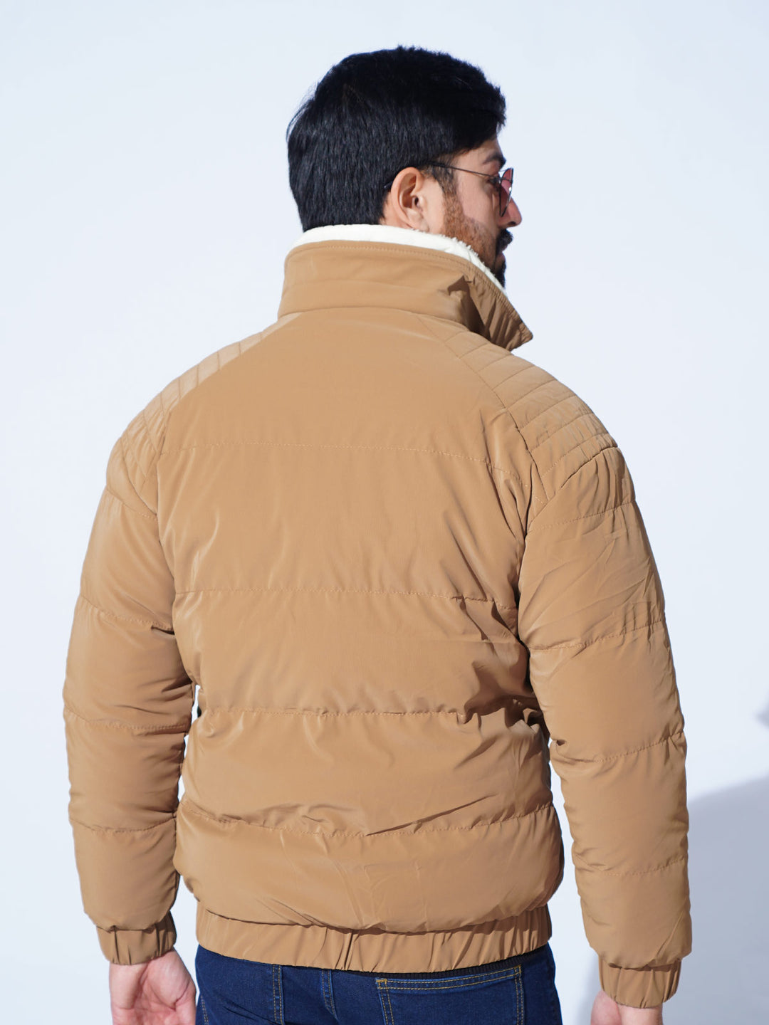 Light Brown Imported Full Sleeves Puffer Jacket (PJ-042)