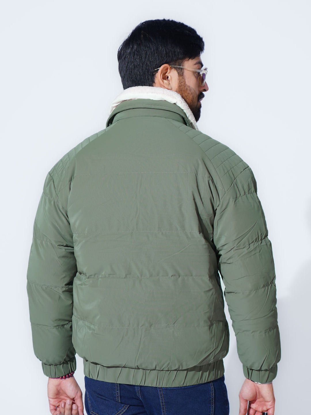 Green Imported Full Sleeves Puffer Jacket (PJ-043)