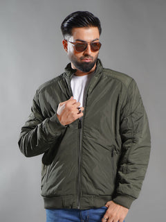 Green Imported Full Sleeves Puffer Jacket (PJSL-001)