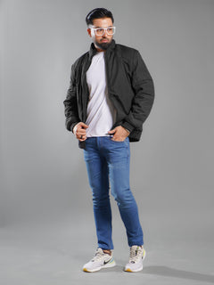 Black Imported Full Sleeves Puffer Jacket (PJSL-002)