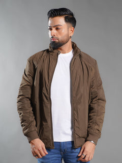 Dark Brown Imported Full Sleeves Puffer Jacket (PJSL-003)