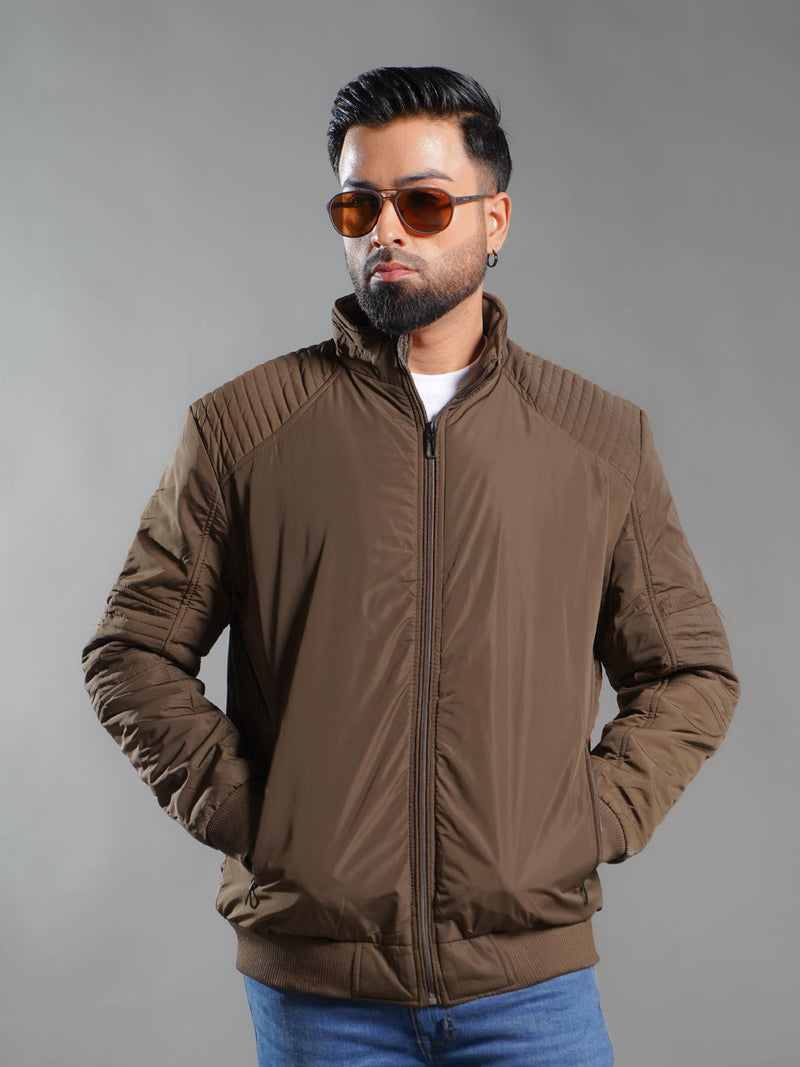 Dark Brown Imported Full Sleeves Puffer Jacket (PJSL-003)