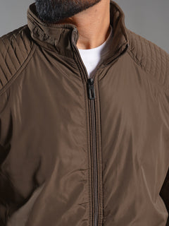 Dark Brown Imported Full Sleeves Puffer Jacket (PJSL-003)