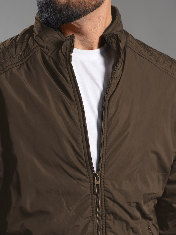 Dark Brown Imported Full Sleeves Puffer Jacket (PJSL-003)