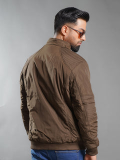 Dark Brown Imported Full Sleeves Puffer Jacket (PJSL-003)